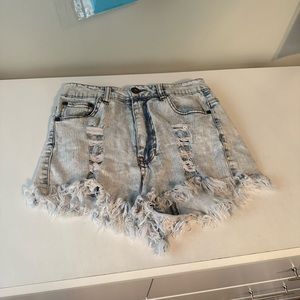 Light blue wash denim shorts from JCJQ. size small.